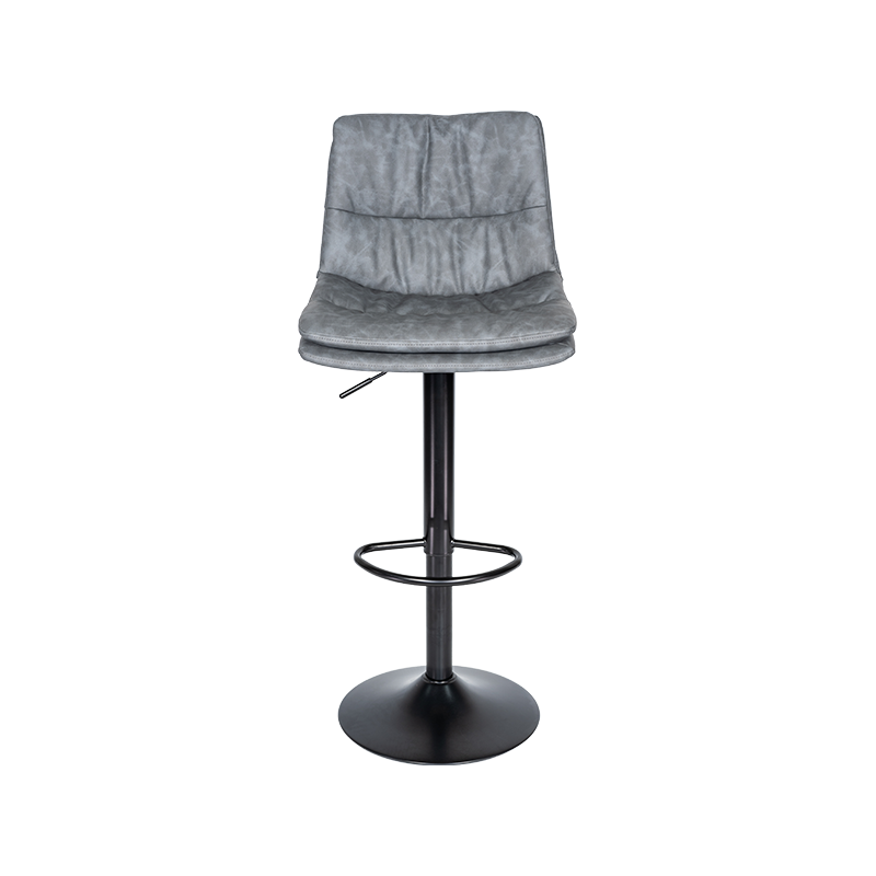 Kelabu 360 darjah Swivel Armless Bar Kerusi, sesuai untuk bar, rumah, dapur