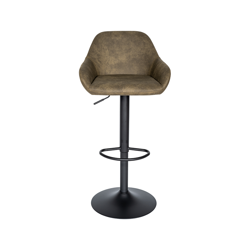 Najis bar kain kelabu/putih/coklat dengan backrest, ketinggian laras